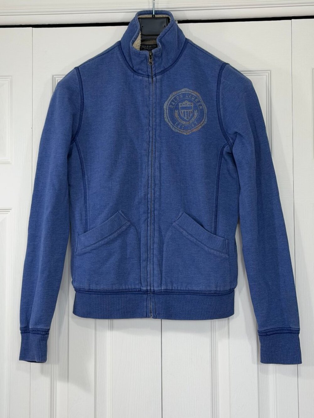 Ralph Lauren Polo Jeans Co. Zip-Up Jacket – Sherpa Lining – Blue – Vintage